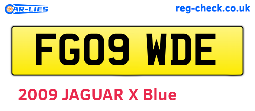FG09WDE are the vehicle registration plates.