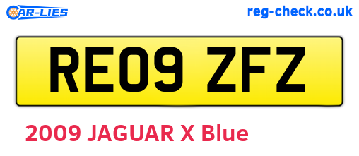 RE09ZFZ are the vehicle registration plates.