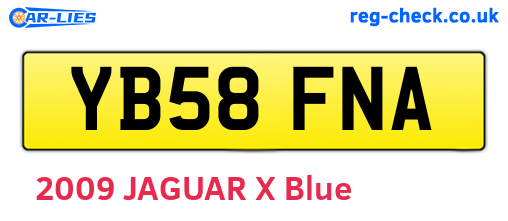 YB58FNA are the vehicle registration plates.