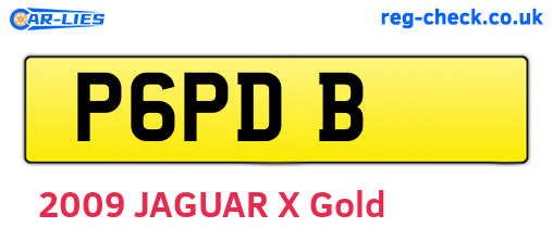 P6PDB are the vehicle registration plates.