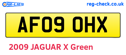 AF09OHX are the vehicle registration plates.