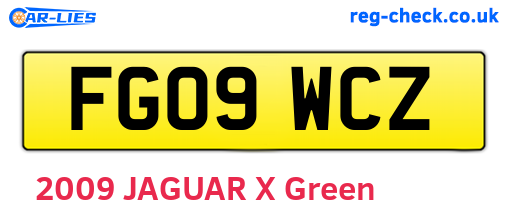 FG09WCZ are the vehicle registration plates.