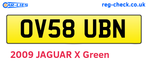 OV58UBN are the vehicle registration plates.