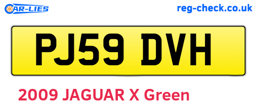 PJ59DVH are the vehicle registration plates.