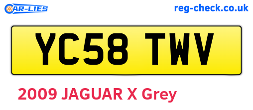 YC58TWV are the vehicle registration plates.