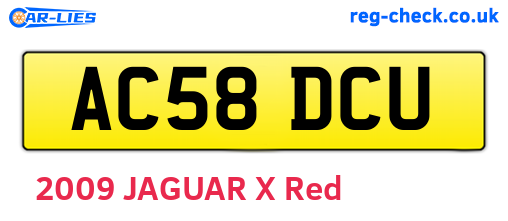 AC58DCU are the vehicle registration plates.