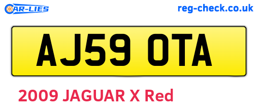 AJ59OTA are the vehicle registration plates.
