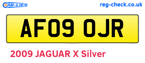 AF09OJR are the vehicle registration plates.