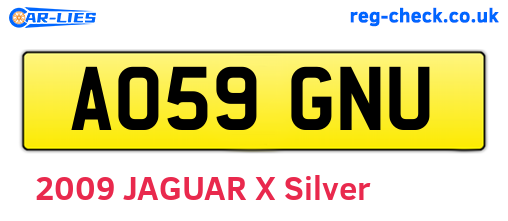 AO59GNU are the vehicle registration plates.