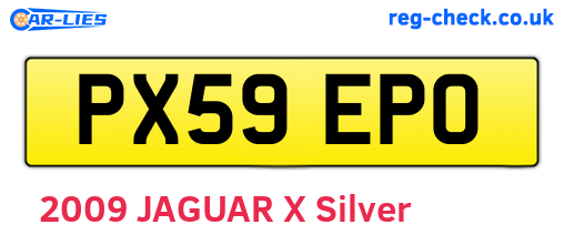 PX59EPO are the vehicle registration plates.