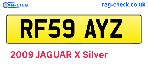 RF59AYZ are the vehicle registration plates.
