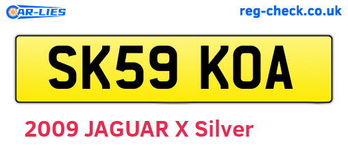 SK59KOA are the vehicle registration plates.