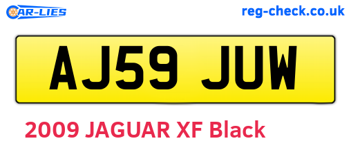 AJ59JUW are the vehicle registration plates.