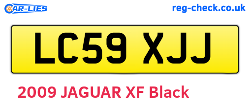 LC59XJJ are the vehicle registration plates.