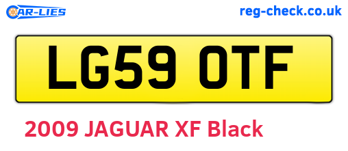 LG59OTF are the vehicle registration plates.
