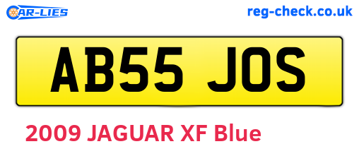 AB55JOS are the vehicle registration plates.