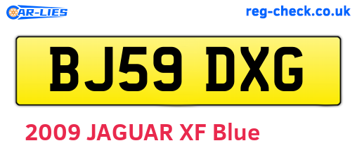 BJ59DXG are the vehicle registration plates.