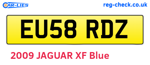 EU58RDZ are the vehicle registration plates.