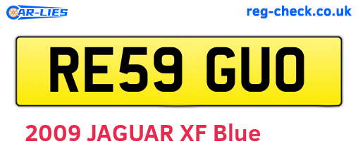 RE59GUO are the vehicle registration plates.