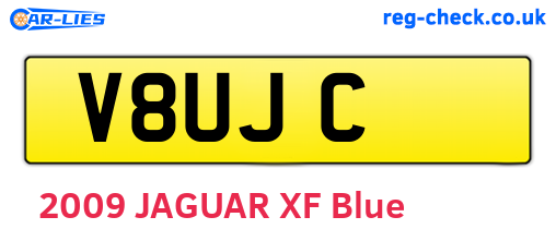V8UJC are the vehicle registration plates.