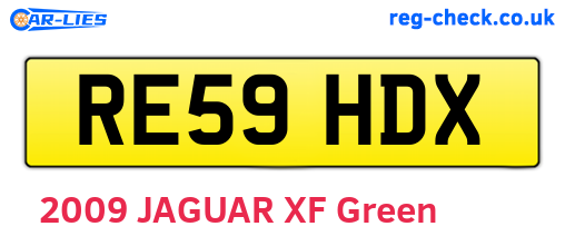 RE59HDX are the vehicle registration plates.