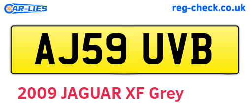 AJ59UVB are the vehicle registration plates.