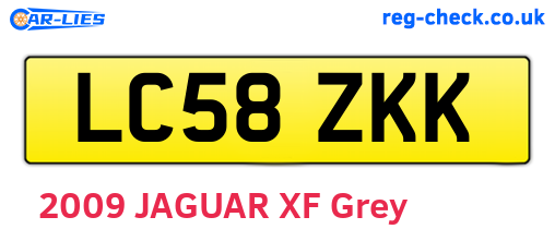 LC58ZKK are the vehicle registration plates.