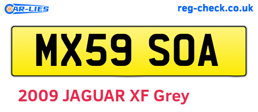 MX59SOA are the vehicle registration plates.