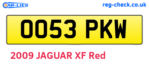 OO53PKW are the vehicle registration plates.