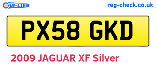 PX58GKD are the vehicle registration plates.