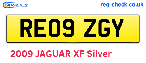 RE09ZGY are the vehicle registration plates.
