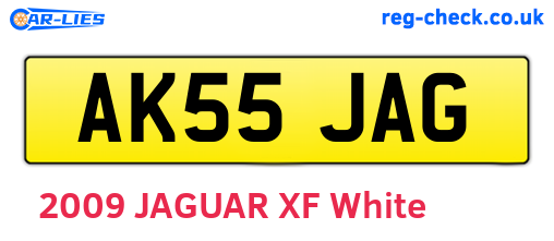 AK55JAG are the vehicle registration plates.