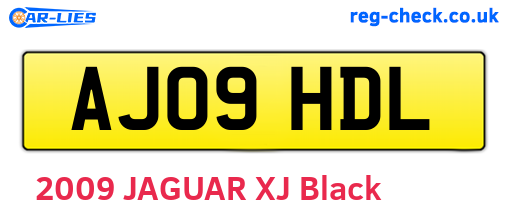 AJ09HDL are the vehicle registration plates.