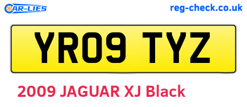 YR09TYZ are the vehicle registration plates.
