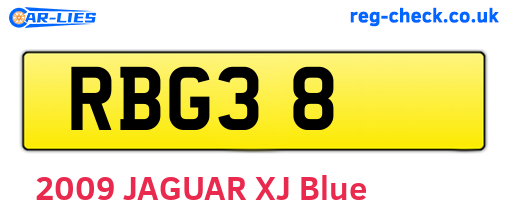 RBG38 are the vehicle registration plates.