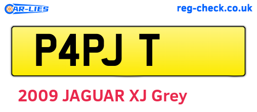 P4PJT are the vehicle registration plates.