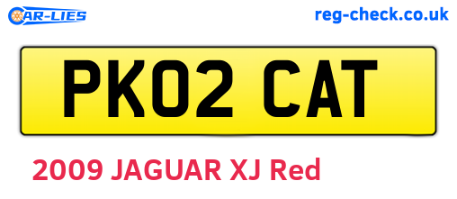 PK02CAT are the vehicle registration plates.