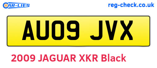 AU09JVX are the vehicle registration plates.