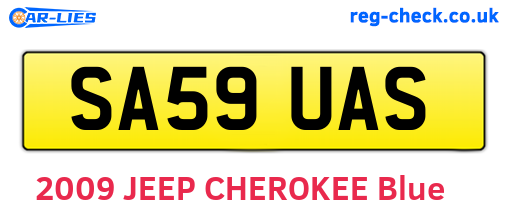 SA59UAS are the vehicle registration plates.