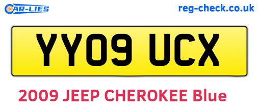 YY09UCX are the vehicle registration plates.