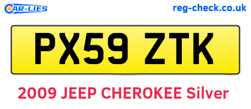 PX59ZTK are the vehicle registration plates.