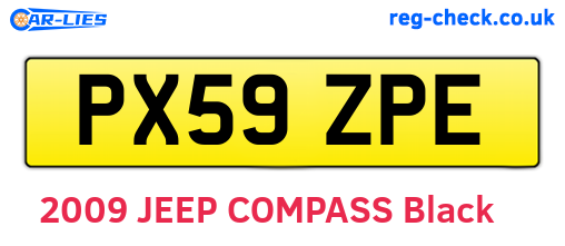 PX59ZPE are the vehicle registration plates.