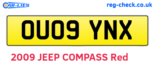 OU09YNX are the vehicle registration plates.