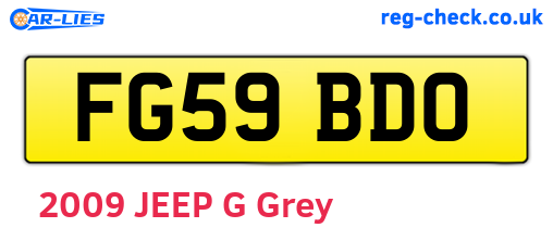FG59BDO are the vehicle registration plates.