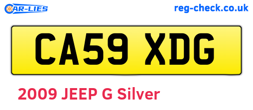 CA59XDG are the vehicle registration plates.