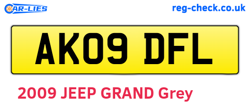 AK09DFL are the vehicle registration plates.