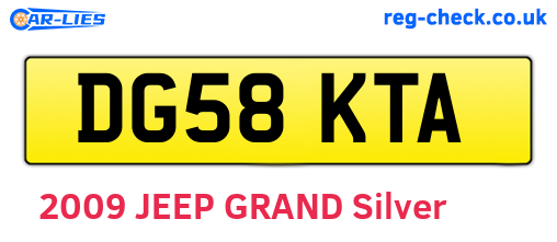 DG58KTA are the vehicle registration plates.