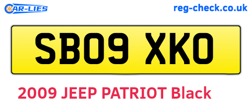 SB09XKO are the vehicle registration plates.