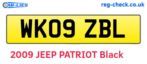 WK09ZBL are the vehicle registration plates.