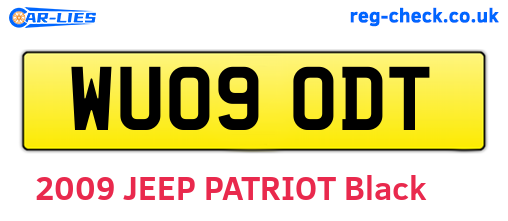 WU09ODT are the vehicle registration plates.